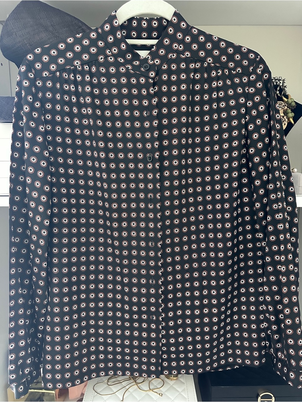 VTG Pierre Balmain Women's Blouse Black Long Sleeve Sz 6/8